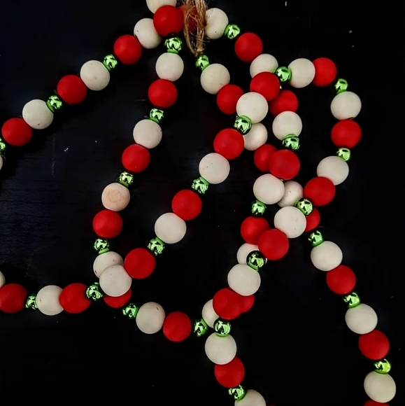 Christmas wooden beads garlands, Christmas decorations, Christmas tree ornaments - Picture 4 of 4